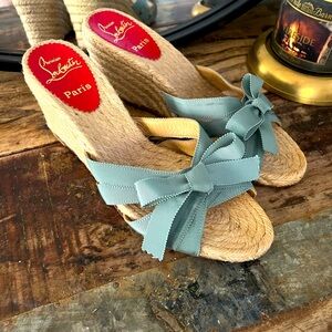 Christian louboutin ribbon wedge